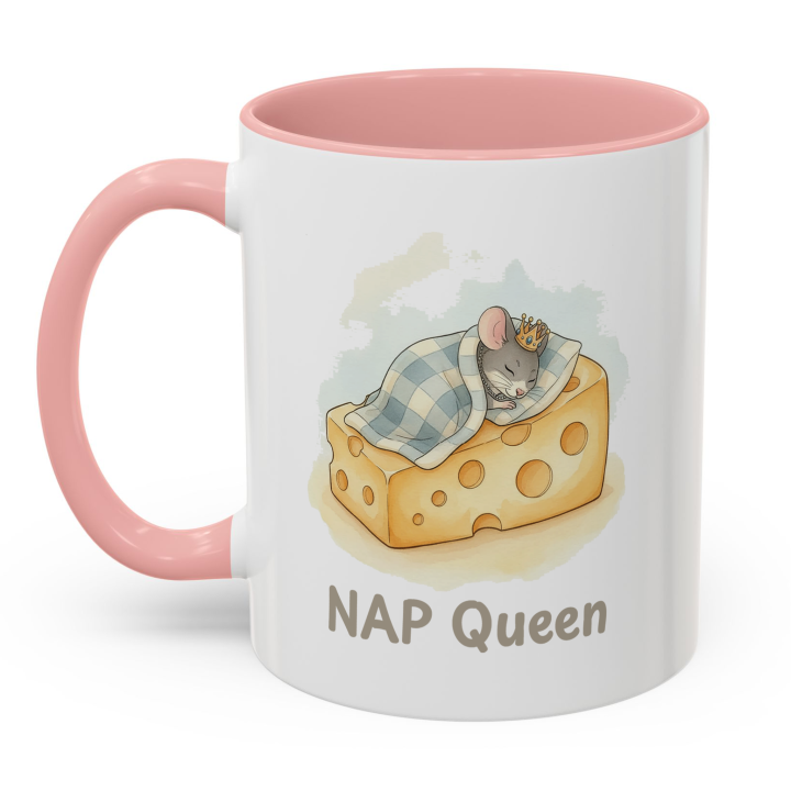 Cute “NAP Queen” Mouse Mug – Funny gift for nap lovers & cozy coffee moments | miceystore.com