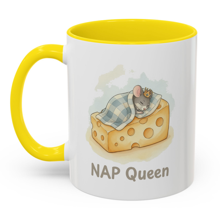 Cute “NAP Queen” Mouse Mug – Funny gift for nap lovers & cozy coffee moments | miceystore.com