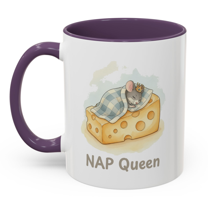 Cute “NAP Queen” Mouse Mug – Funny gift for nap lovers & cozy coffee moments | miceystore.com