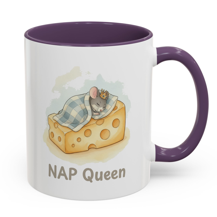 Cute “NAP Queen” Mouse Mug – Funny gift for nap lovers & cozy coffee moments | miceystore.com