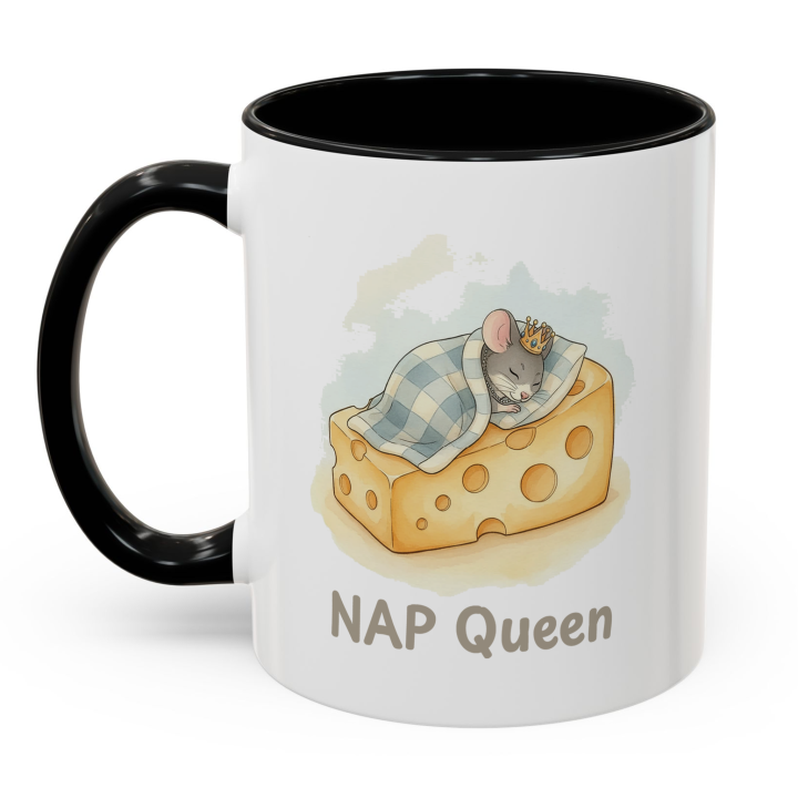 Cute “NAP Queen” Mouse Mug – Funny gift for nap lovers & cozy coffee moments | miceystore.com
