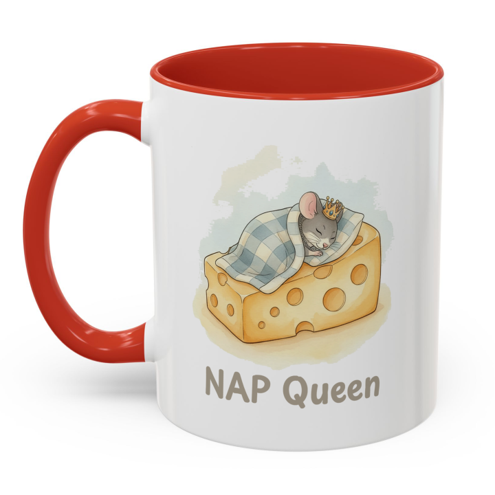 Cute “NAP Queen” Mouse Mug – Funny gift for nap lovers & cozy coffee moments | miceystore.com