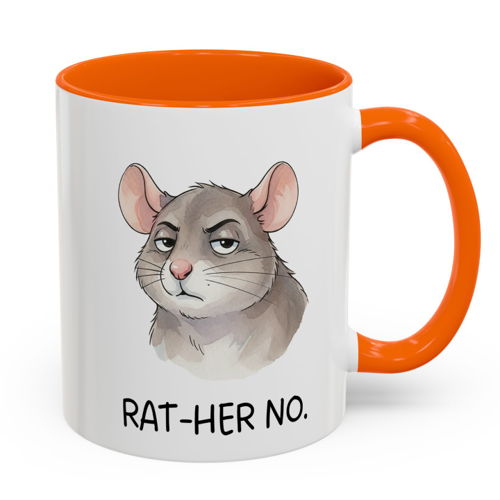 Sarcastic Rat Mug “RAT-HER NO” – Funny Introvert Coffee Cup | miceystore.com