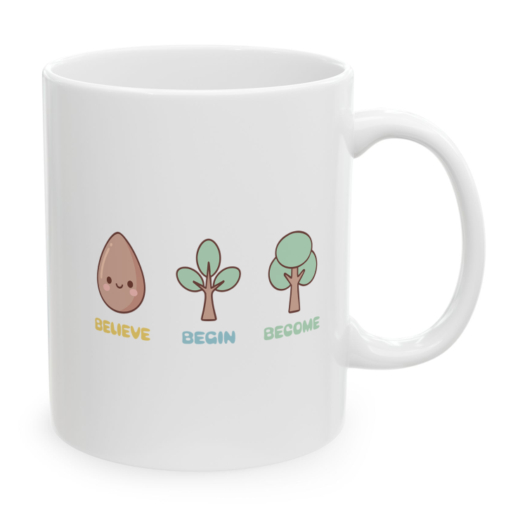 Cute Believe Begin Become Mug – Kawaii Growth