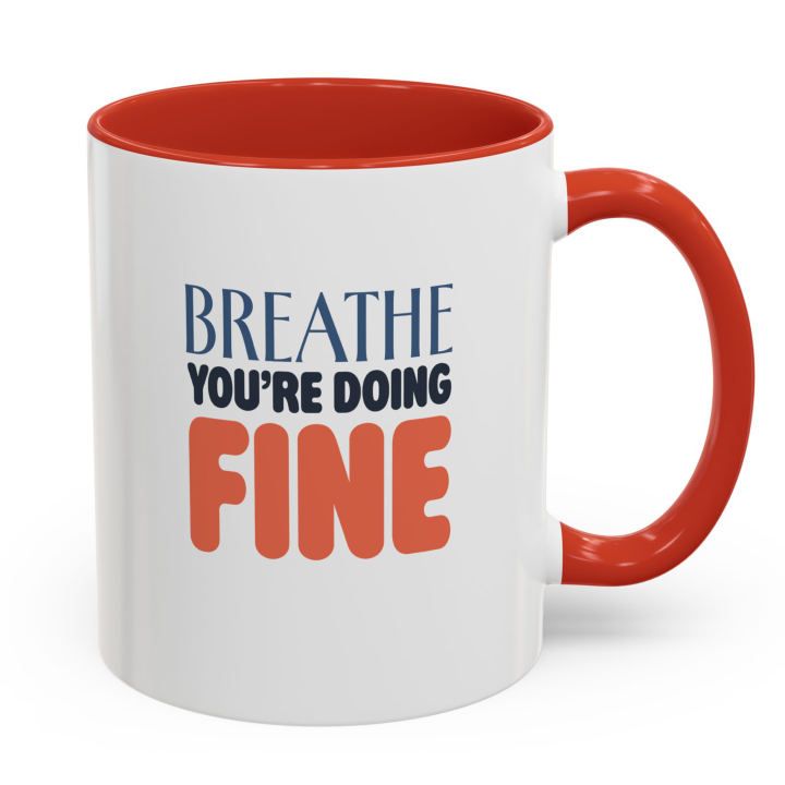 Breathe You’re Doing Fine Mug – Calm Affirmation