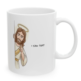 Funny Christian “I Saw That” Jesus Mug | Gag Gift Coffee Mug 11oz/15oz