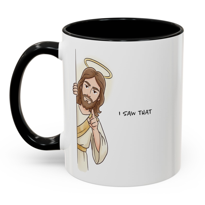 Funny Christian “I Saw That” Jesus Mug | Gag Gift Coffee Mug 11oz/15oz