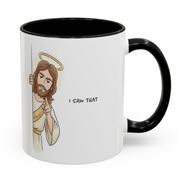 Funny Christian “I Saw That” Jesus Mug | Gag Gift Coffee Mug 11oz/15oz