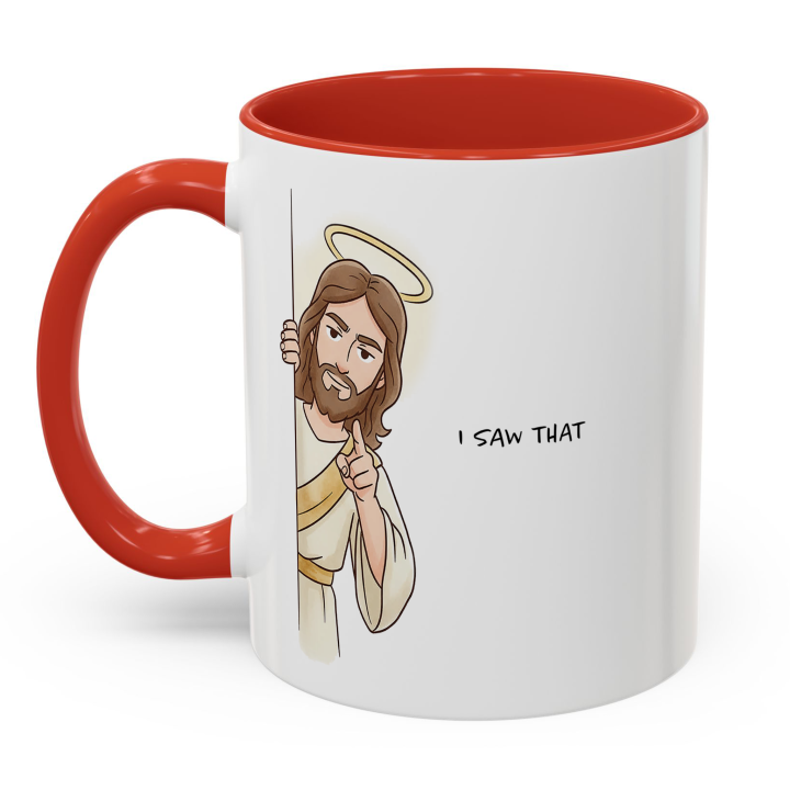 Funny Christian “I Saw That” Jesus Mug | Gag Gift Coffee Mug 11oz/15oz