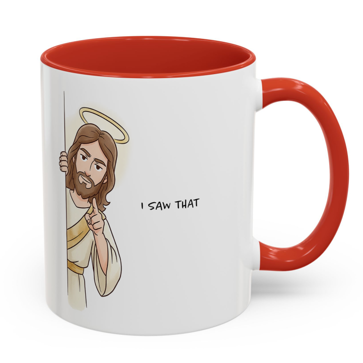 Funny Christian “I Saw That” Jesus Mug | Gag Gift Coffee Mug 11oz/15oz