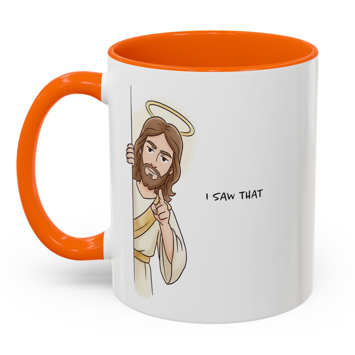 Funny Christian “I Saw That” Jesus Mug | Gag Gift Coffee Mug 11oz/15oz