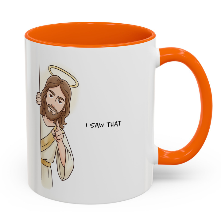 Funny Christian “I Saw That” Jesus Mug | Gag Gift Coffee Mug 11oz/15oz