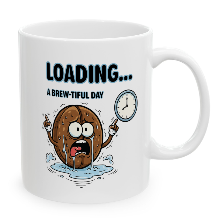 Loading… A Brew‑tiful Day Coffee Mug | Sarcastic Morning