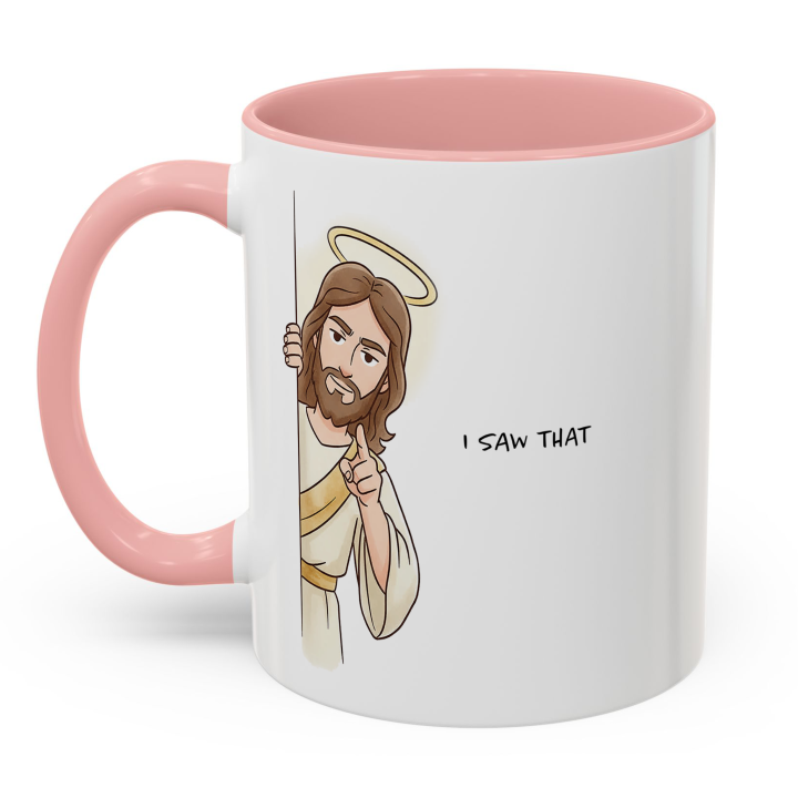 Funny Christian “I Saw That” Jesus Mug | Gag Gift Coffee Mug 11oz/15oz