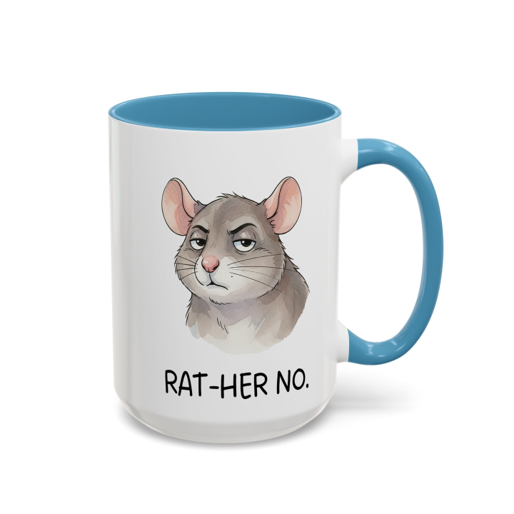Sarcastic Rat Mug “RAT-HER NO” – Funny Introvert Coffee Cup | miceystore.com