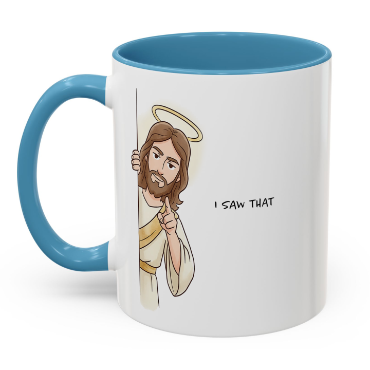 Funny Christian “I Saw That” Jesus Mug | Gag Gift Coffee Mug 11oz/15oz
