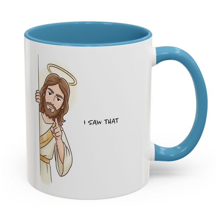 Funny Christian “I Saw That” Jesus Mug | Gag Gift Coffee Mug 11oz/15oz