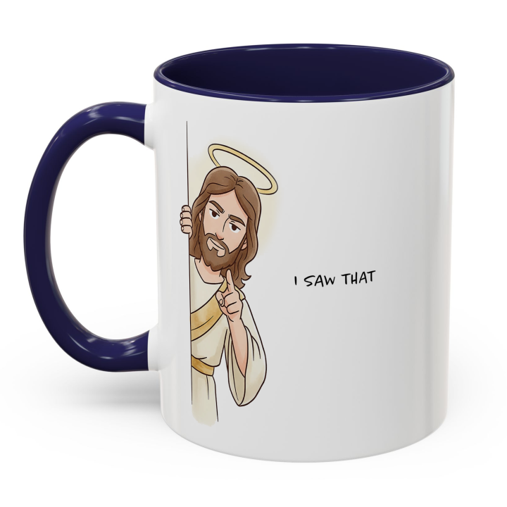 Funny Christian “I Saw That” Jesus Mug | Gag Gift Coffee Mug 11oz/15oz