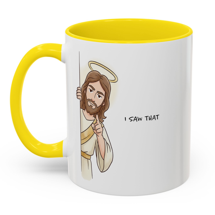 Funny Christian “I Saw That” Jesus Mug | Gag Gift Coffee Mug 11oz/15oz