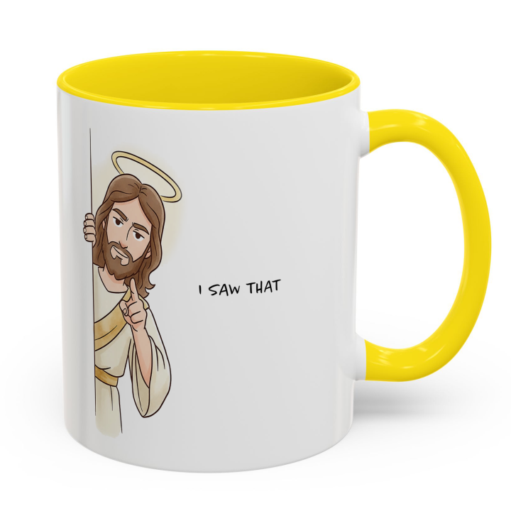 Funny Christian “I Saw That” Jesus Mug | Gag Gift Coffee Mug 11oz/15oz