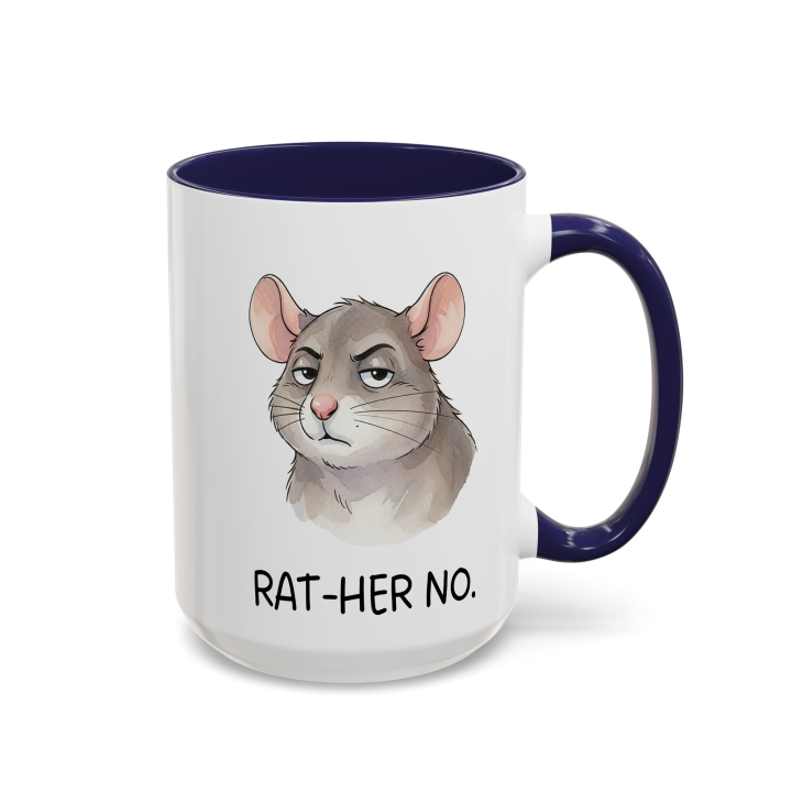 Sarcastic Rat Mug “RAT-HER NO” – Funny Introvert Coffee Cup | miceystore.com