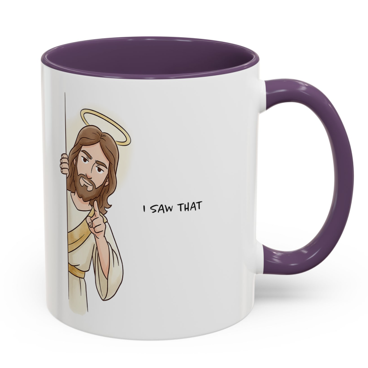 Funny Christian “I Saw That” Jesus Mug | Gag Gift Coffee Mug 11oz/15oz