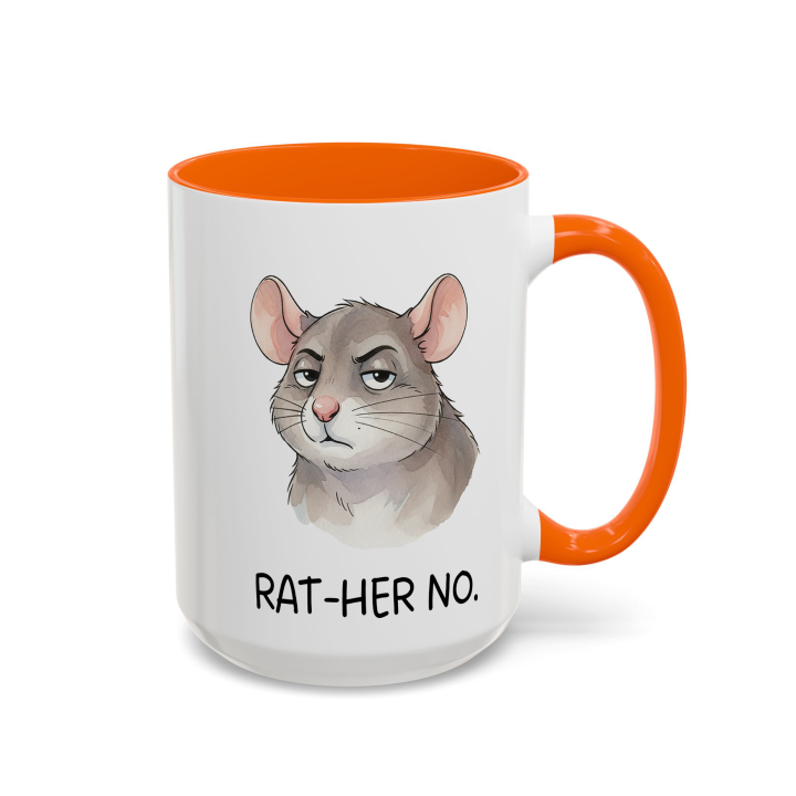 Sarcastic Rat Mug “RAT-HER NO” – Funny Introvert Coffee Cup | miceystore.com