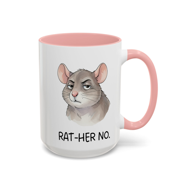 Sarcastic Rat Mug “RAT-HER NO” – Funny Introvert Coffee Cup | miceystore.com