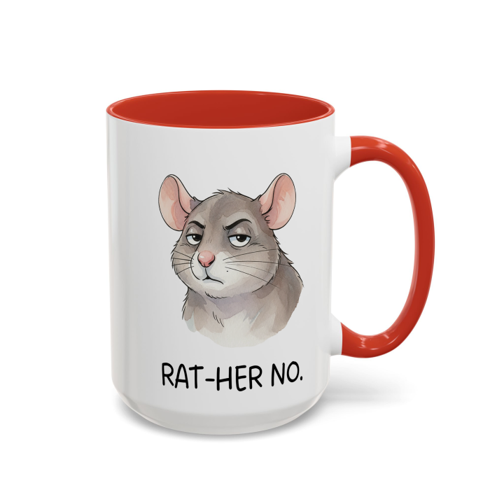 Sarcastic Rat Mug “RAT-HER NO” – Funny Introvert Coffee Cup | miceystore.com
