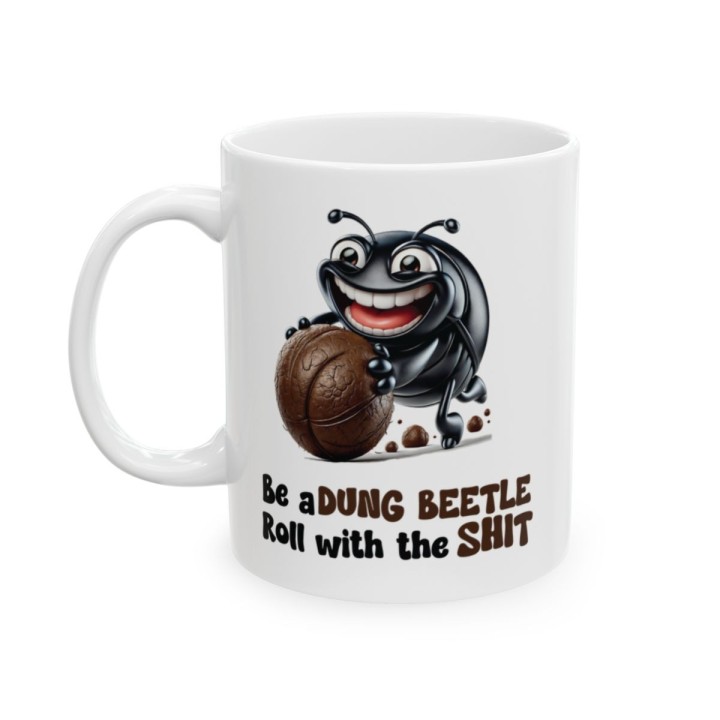 Funny Dung Beetle Mug – Gross Humor Office Gag Gift – 11oz/15oz