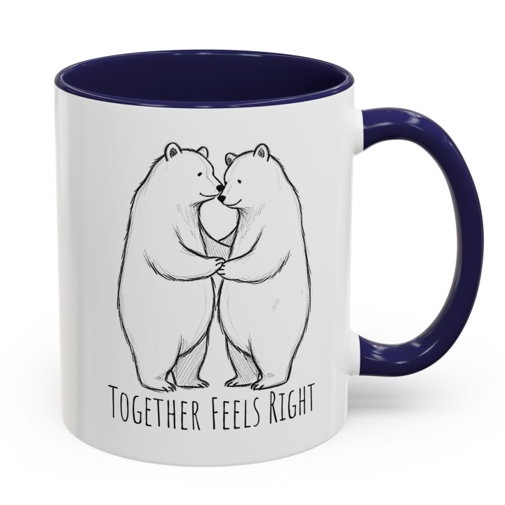 Cute Couple Coffee Mug with Bear Couple Art