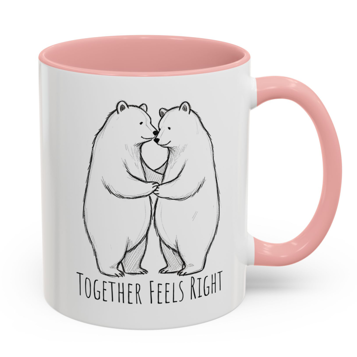 Cute Couple Coffee Mug with Bear Couple Art