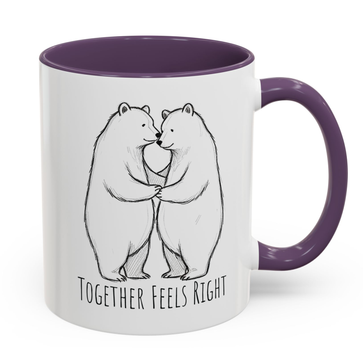Cute Couple Coffee Mug with Bear Couple Art
