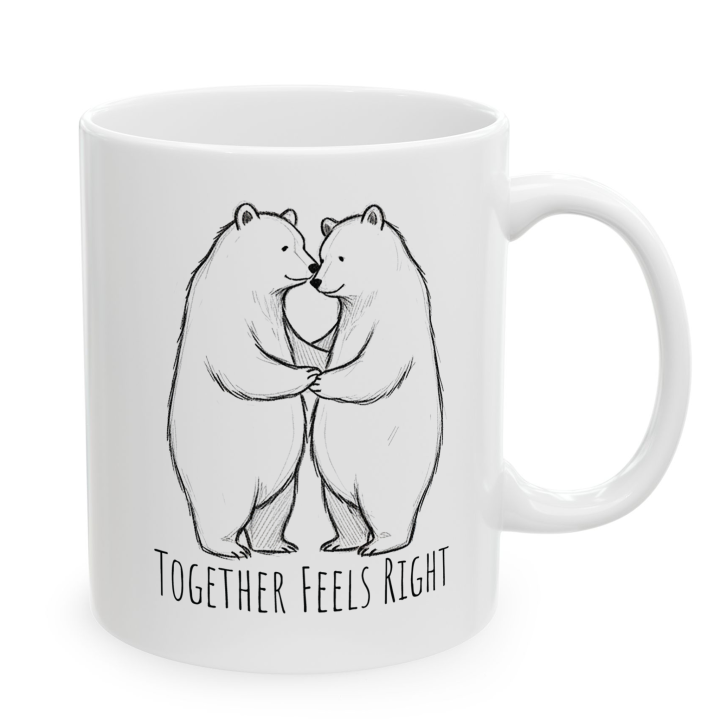 Cute Couple Coffee Mug with Bear Couple Art