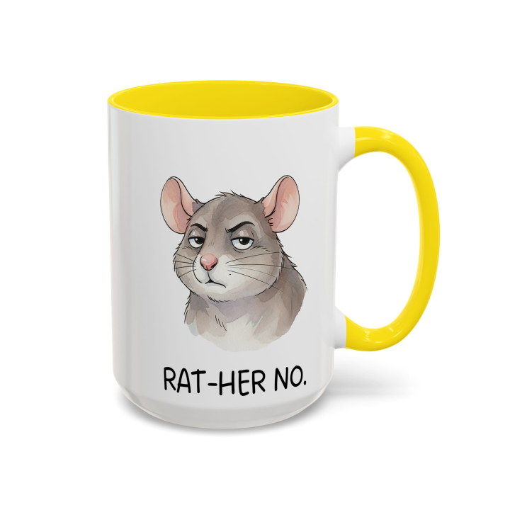 Sarcastic Rat Mug “RAT-HER NO” – Funny Introvert Coffee Cup | miceystore.com