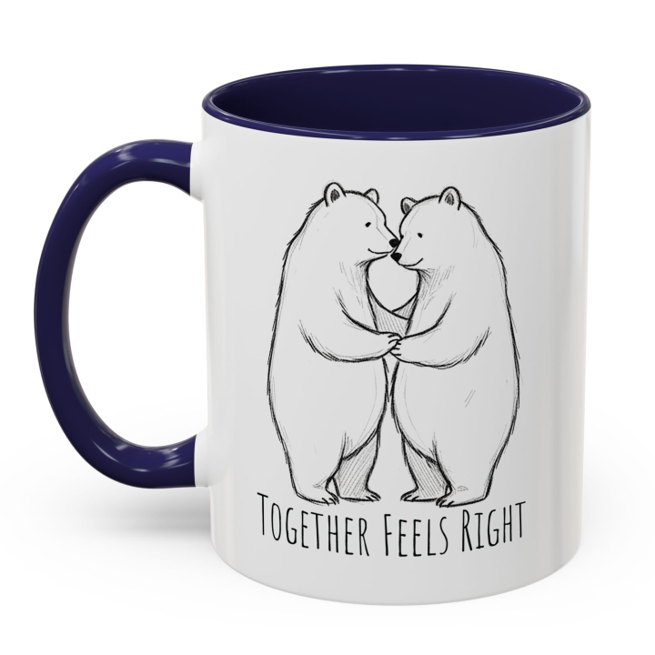 Cute Couple Coffee Mug with Bear Couple Art