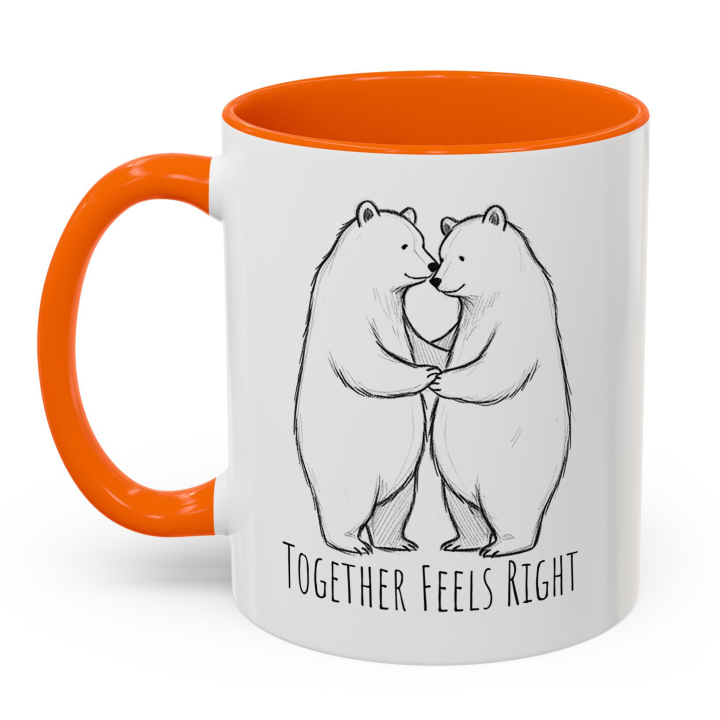 Cute Couple Coffee Mug with Bear Couple Art