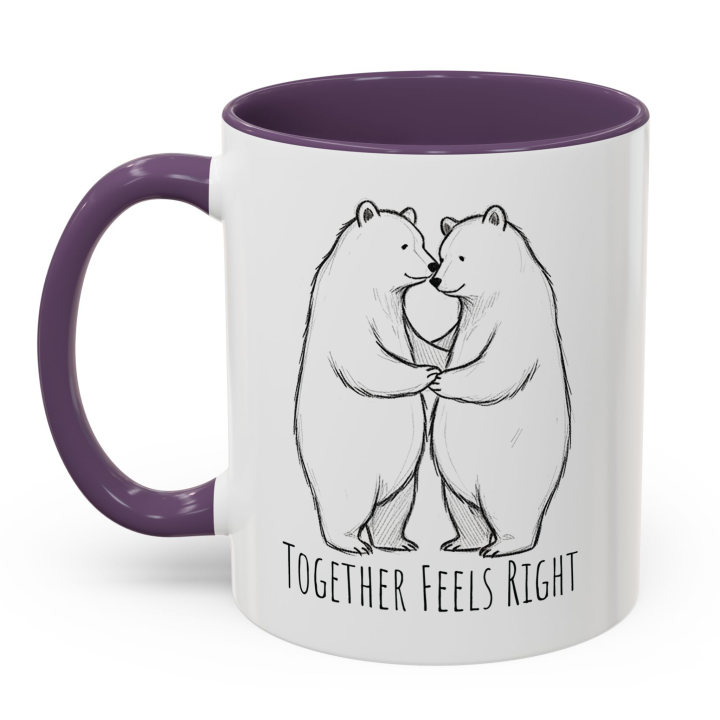Cute Couple Coffee Mug with Bear Couple Art