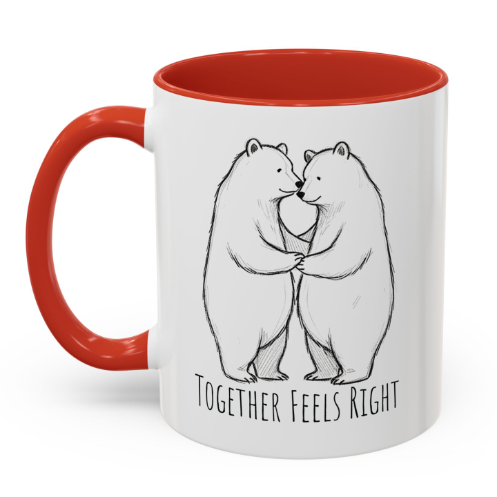 Cute Couple Coffee Mug with Bear Couple Art