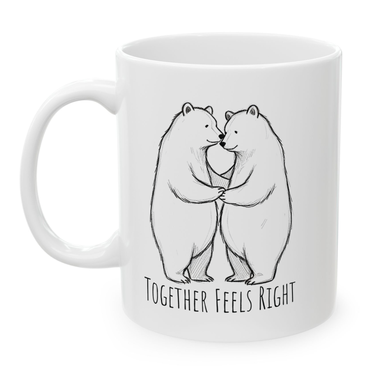 Cute Couple Coffee Mug with Bear Couple Art