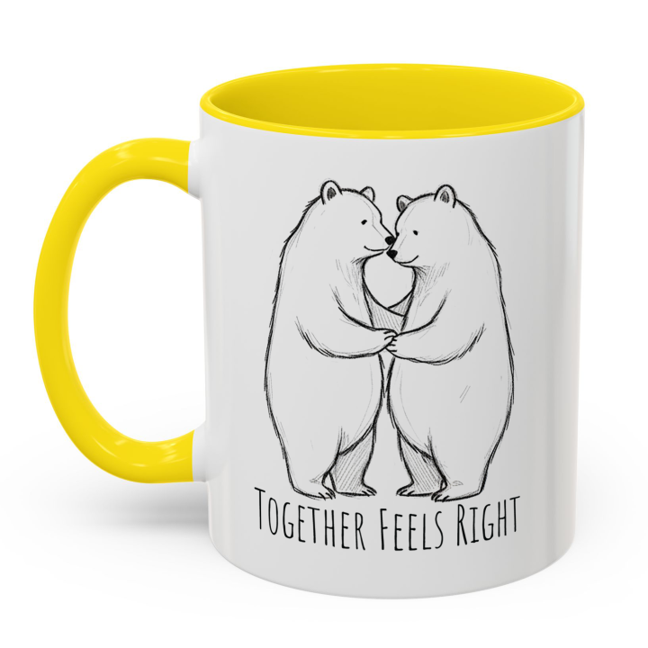 Cute Couple Coffee Mug with Bear Couple Art