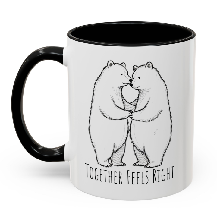 Cute Couple Coffee Mug with Bear Couple Art