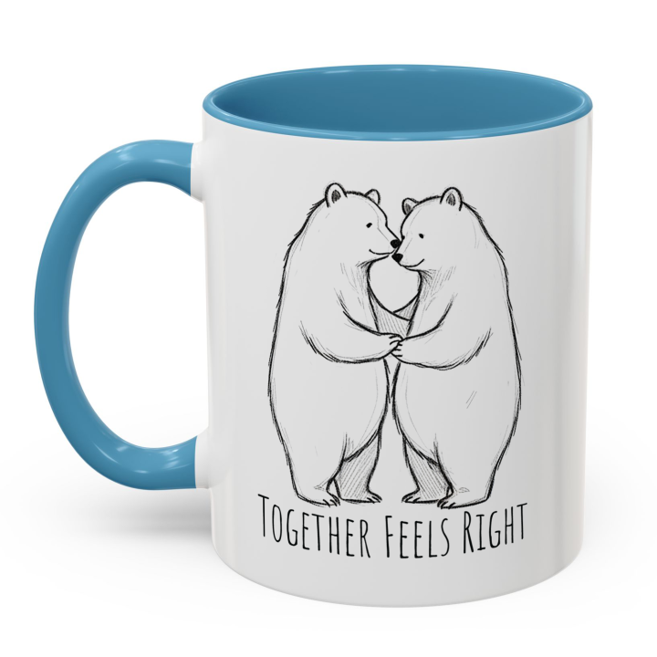 Cute Couple Coffee Mug with Bear Couple Art