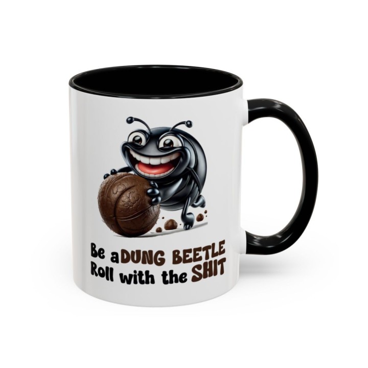 Funny Dung Beetle Mug – Gross Humor Office Gag Gift – 11oz/15oz