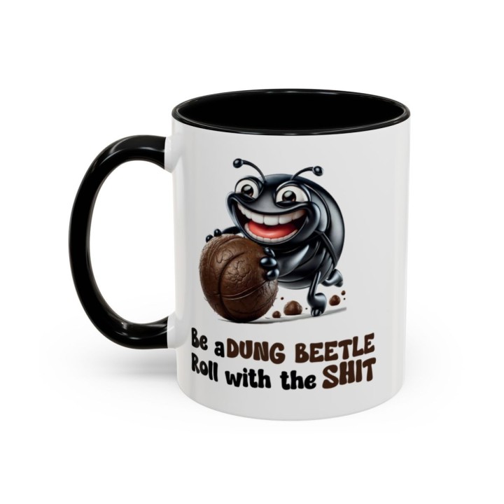 Funny Dung Beetle Mug – Gross Humor Office Gag Gift – 11oz/15oz