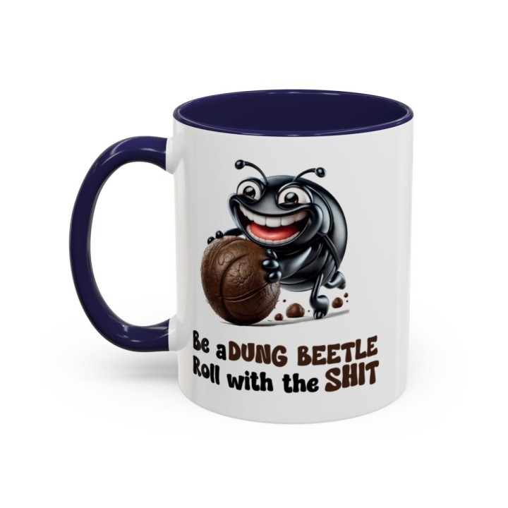 Funny Dung Beetle Mug – Gross Humor Office Gag Gift – 11oz/15oz