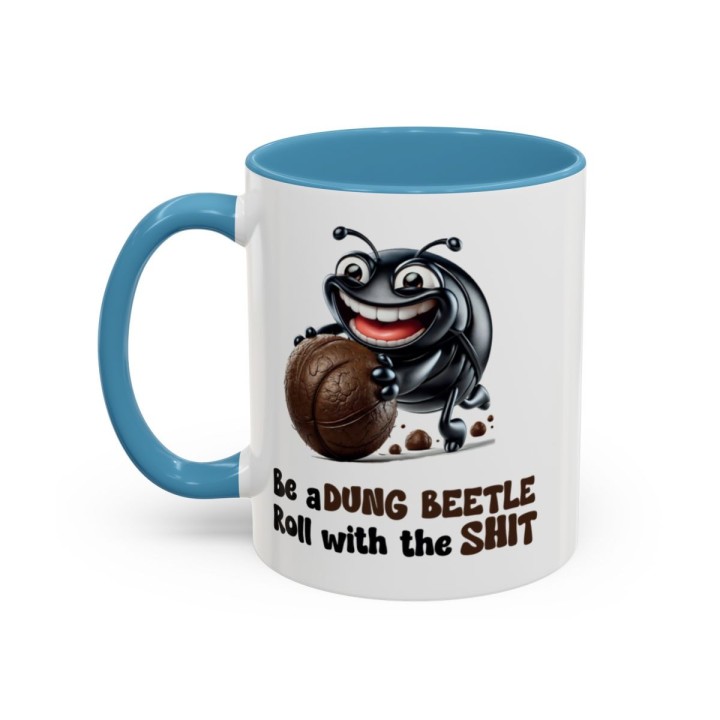 Funny Dung Beetle Mug – Gross Humor Office Gag Gift – 11oz/15oz