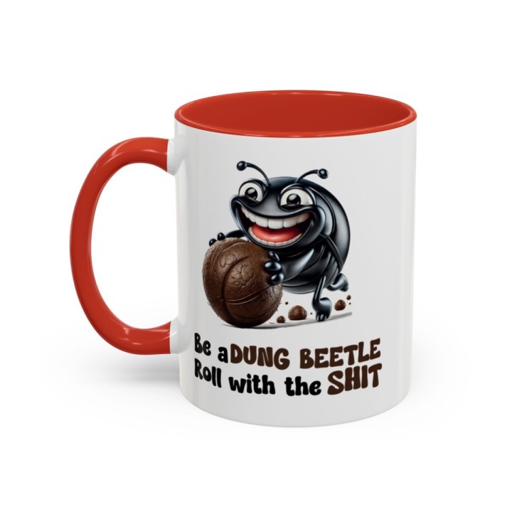 Funny Dung Beetle Mug – Gross Humor Office Gag Gift – 11oz/15oz