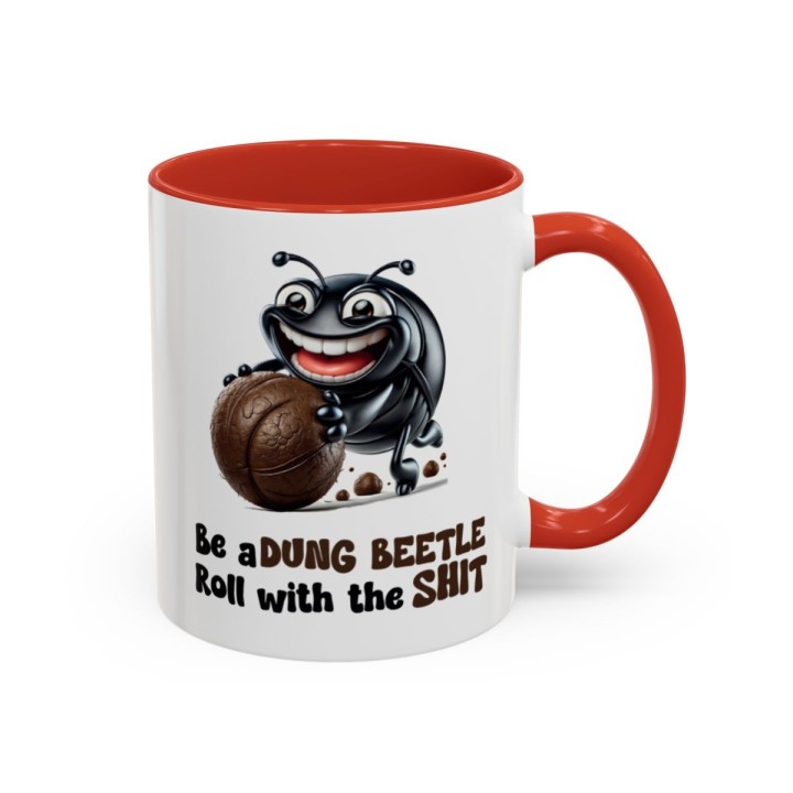 Funny Dung Beetle Mug – Gross Humor Office Gag Gift – 11oz/15oz