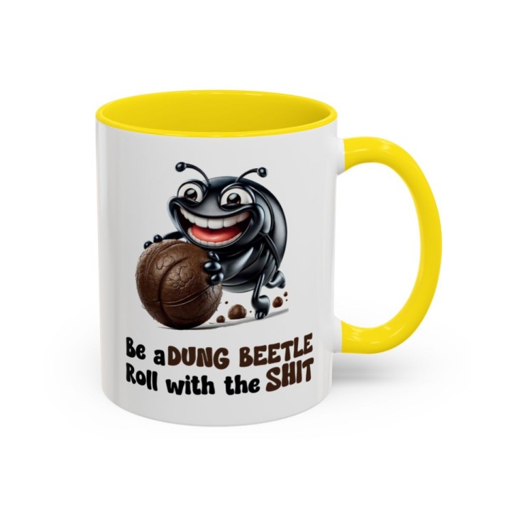 Funny Dung Beetle Mug – Gross Humor Office Gag Gift – 11oz/15oz